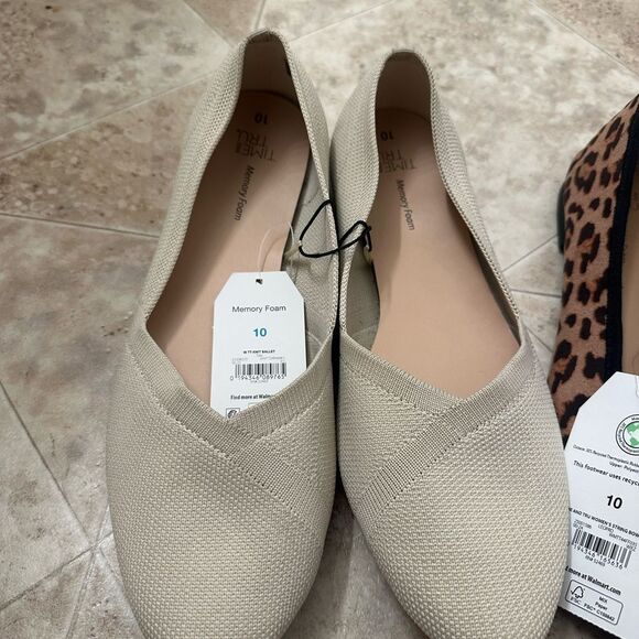 Time and Tru Women's String Bow Ballet Flats Size 10 - Picture 2 of 3